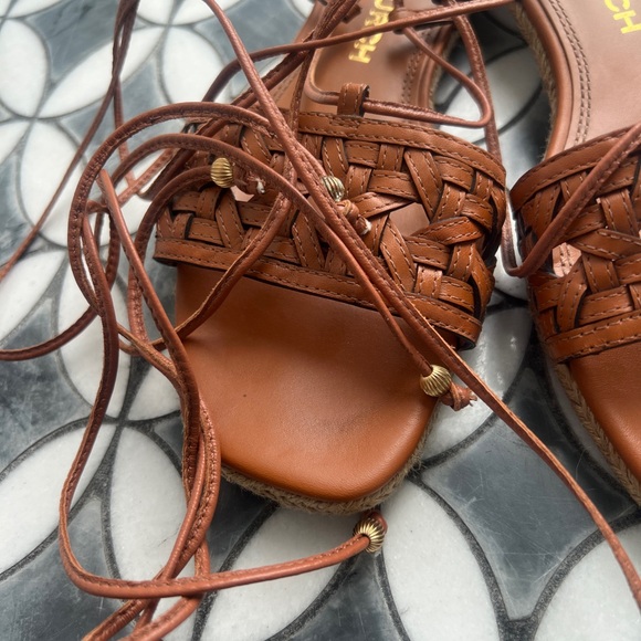 Tory Burch Caning Ankle Wrap Sandals Size 8.5 - hardly used. - Picture 2 of 4